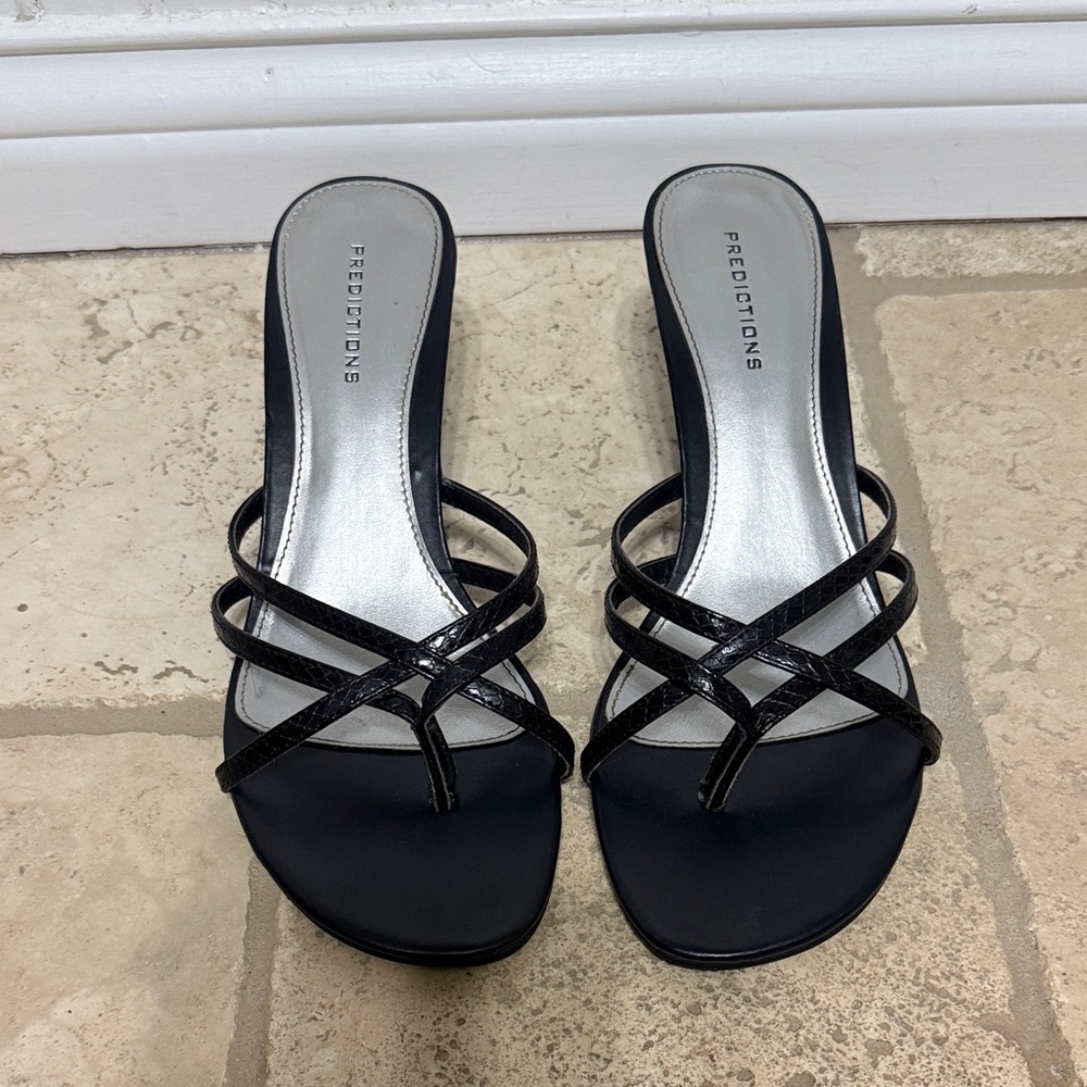 Women's Black Strappy 3in Heels